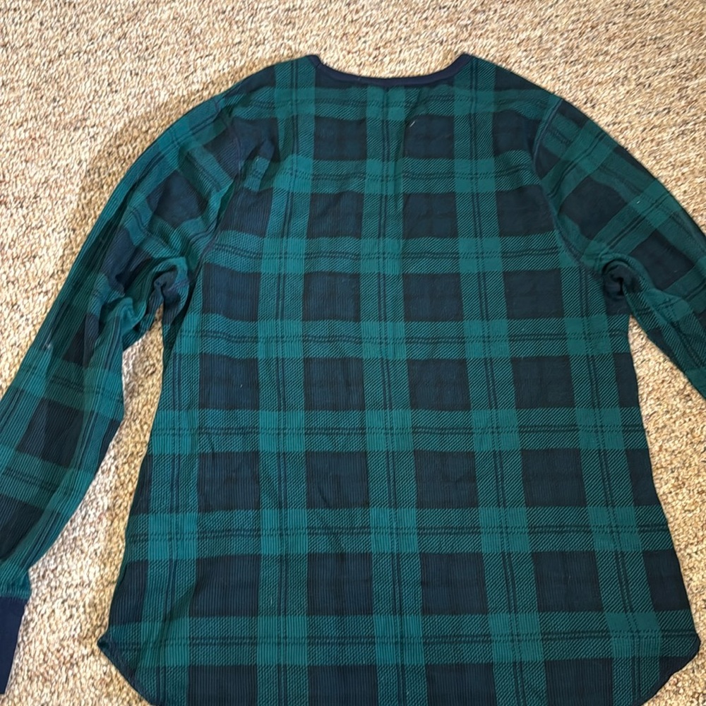 Green and black plaid pajama long sleeve set - Picture 4 of 5